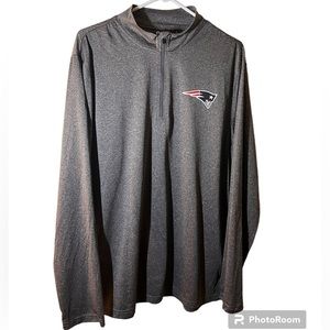 New England Patriots NFL 1/4 Zip Long Sleeve Shirt Mens Size Large
